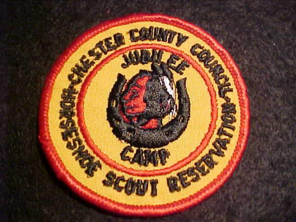 HORSESHOE SCOUT RESV., JUBILEE CAMP (1960), CHESTER COUNTY COUNCIL, THICK LETTERS