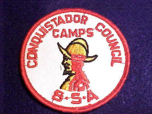 CONQUISTADOR COUNCIL CAMPS PATCH, 1960'S