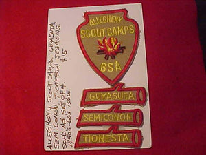 ALLEGHENY SCOUT CAMPS PATCH W/ 3 SEGMENTS (GUYASUTA/SIMICONON/TIONESTA), 1950'S-60'S