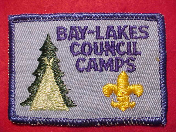 BAY-LAKES COUNCIL CAMPS PATCH BLUE BDR., LT. BLUE TWILL