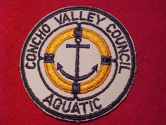 CONCHO VALLEY COUNCIL PATCH, AQUATIC CAMP, CIRCA 1960, RARE