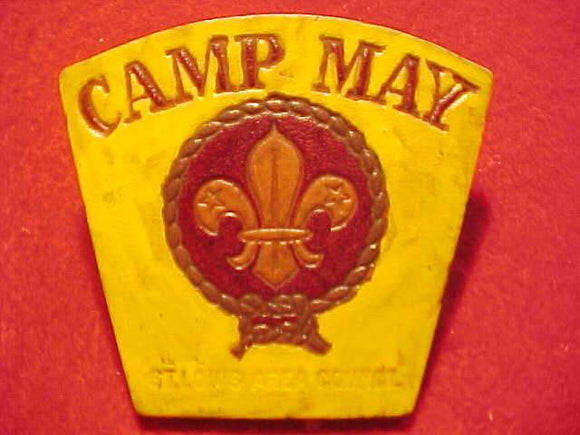 MAY N/C SLIDE, ST. LOUIS AREA C., PAINTED LEATHER, PIE SHAPE