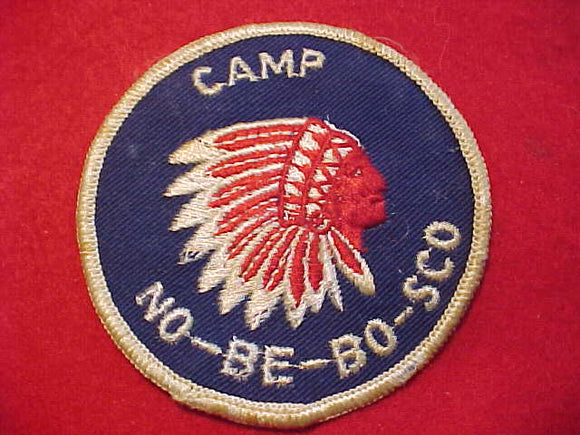 NO-BE-BO-SCO PATCH, 1960'S, NAVY TWILL, WHITE BDR., SOILED
