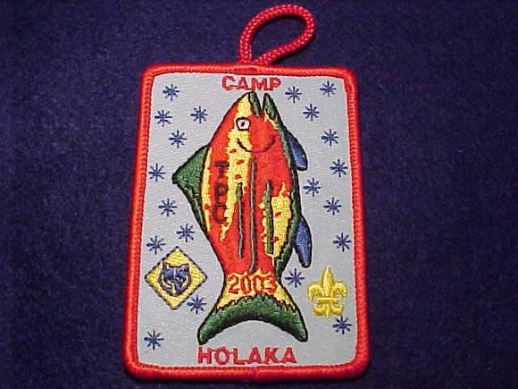 HOLAKA CAMP PATCH, 2003, TALL PINE C., RED BDR.