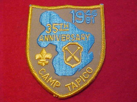 TAPICO CAMP PATCH, 1981, TALL PINE C., 35TH ANNIV.