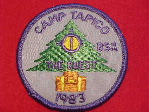 TAPICO CAMP PATCH, TALL PINE C., 1983, "THE QUEST"