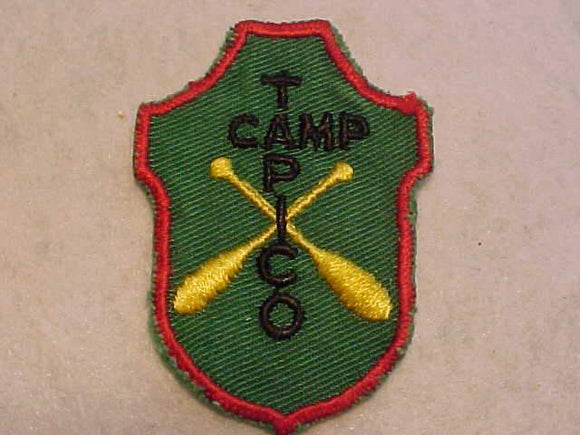 TAPICO CAMP PATCH, TALL PINE C., 1950'S, 3RD YEAR CAMPER, ROUND 