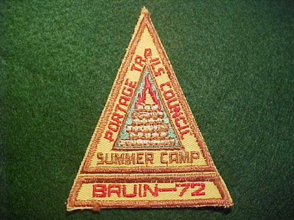 BRUIN PATCH, 1972 SUMMER CAMP, PORTAGE TRAILS COUNCIL