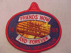 CHIEF LOGAN RESV. PATCH, 1993, FRIENDS NOW AND FOREVER