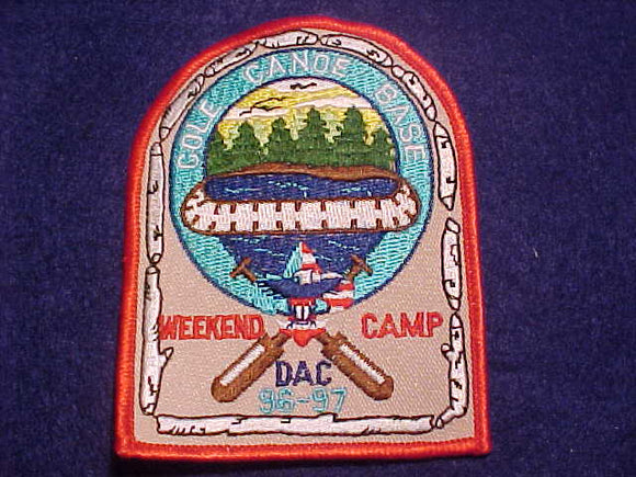 COLE CANOE BASE PATCH, 1996-97 WEEKEND CAMP, DETROIT AREA COUNCIL
