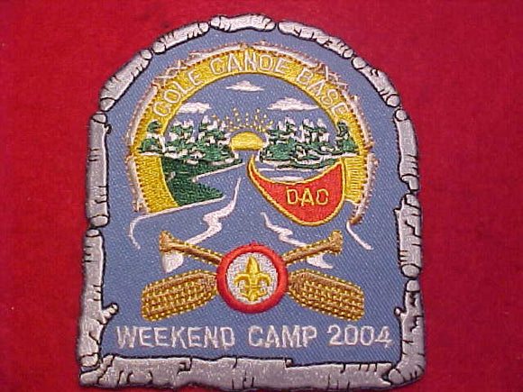 COLE CANOE BASE PATCH, 2004 WEEKEND CAMP, DETROIT AREA COUNCIL