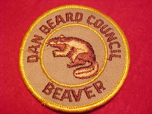 DAN BEARD COUNCIL PATCH, BEAVER (WORKER AT CAMP), 1960'S