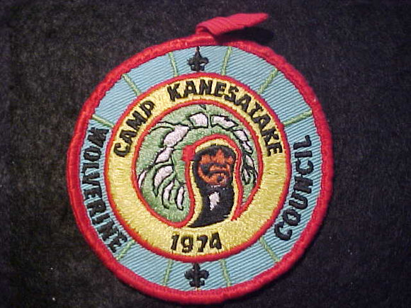 KANESATAKE PATCH, 1974, WOLVERINE COUNCIL, USED