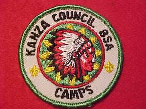 KANZA COUNCIL CAMPS PATCH, 1960'S