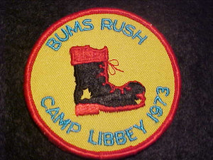 LIBBEY PATCH, 1973, BUMS RUSH