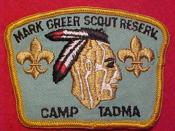 MARK GREER SCOUT RESV. PATCH, CAMP TADMA, 1960'S
