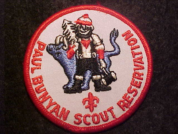 PAUL BUNYAN SCOUT RESV. PATCH, RED BDR.