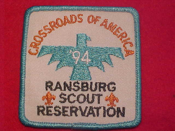 RANSBURG SCOUT RESV. PATCH, 1994, CROSSROADS OF AMERICA