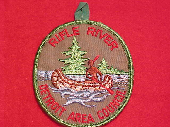 RIFLE RIVER PATCH, DETROIT AREA COUNCIL, 1960'S, GRAY TWILL