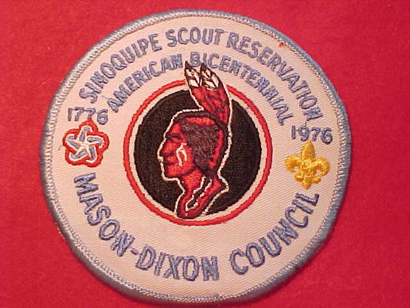 SINOQUIPE SCOUT RESV. PATCH, MASON-DIXON COUNCIL, 1776-1976
