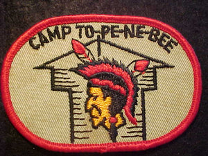 TO-PE-NE-BEE PATCH, LT. GREEN TWILL, RED BDR.