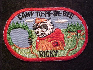 TO-PE-NE-BEE PATCH, 1973, "RICKY", RED CUT EDGE