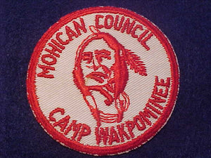 WAKPOMINEE PATCH, 1950'S, MOHICAN COUNCIL