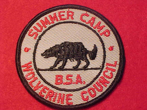 WOLVERINE COUNCIL PATCH, 1962? SUMMER CAMP