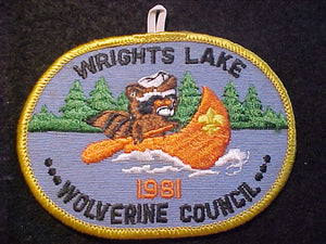 WRIGHTS LAKE PATCH, 1981, WOLVERINE COUNCIL
