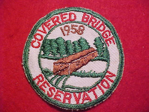 COVERED BRIDGE RESV. PATCH, 1958, USED