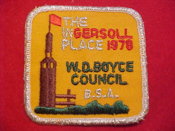 INGERSOLL PLACE PATCH, 1978, W. D. BOYCE COUNCIL, USED