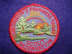 RAINBOW COUNCIL SCOUT RESV. PATCH, 1964, "TOMORROW'S PROGRESS TODAY", USED