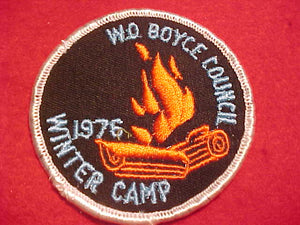 W. D. BOYCE COUNCIL PATCH, 1976 WINTER CAMP, USED