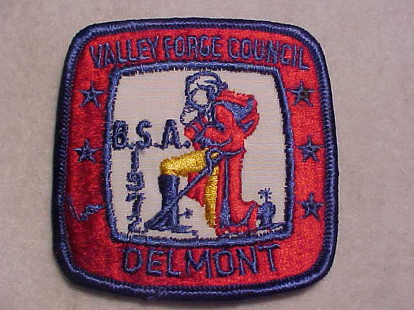 DELMONT PATCH, 1972, VALLEY FORGE COUNCIL, USED