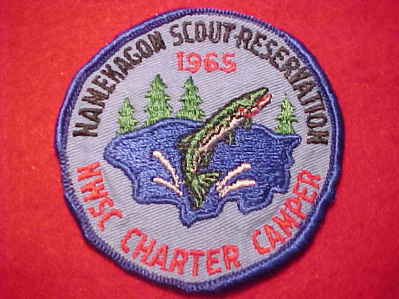 NAMEKAGON SCOUT RESV. PATCH, 1965, NORTHWEST SUBURBAN COUNCIL CHARTER CAMPER, USED