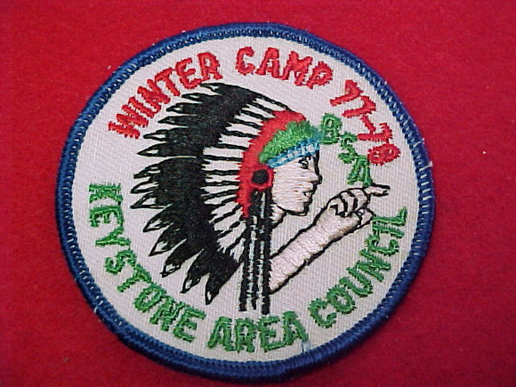 keystone area council, winter camp, 1977-78