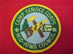 mid-iowa council, camp service corps