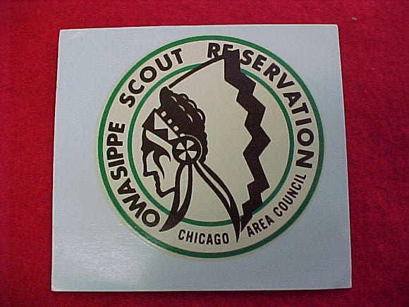 owasippe scout resv. decal, chicago area council