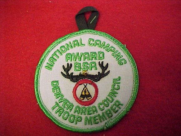 denver area council, national camping award, troop member