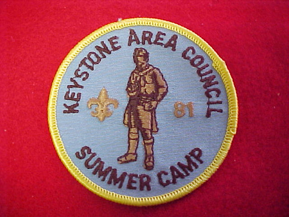 keystone area council, summer camp, 1981