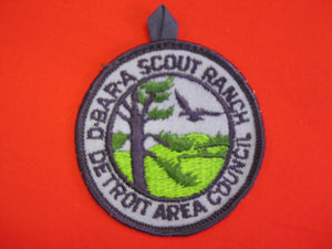 D-Bar-A Scout Ranch patch, 1973 Summer Camp, navy Blue Border , Med Blue Twill