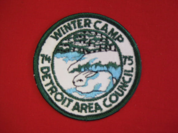 Detroit area Council , 1974 - 75 , Winter Camp