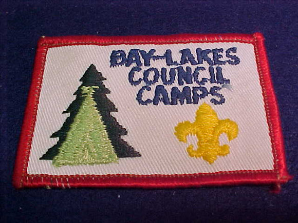 Bay-Lakes Council Camps, Red Bdr., blue letters