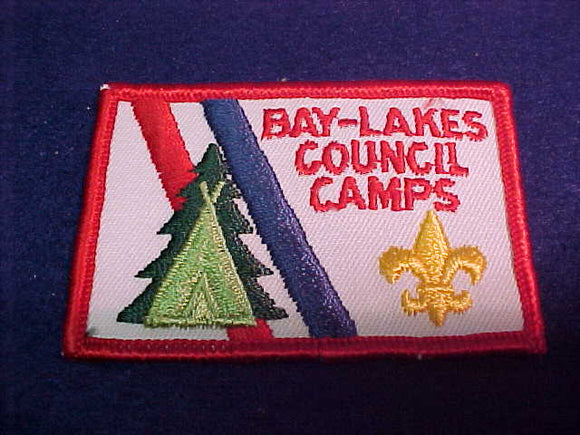 Bay-Lakes Council Camps, 1970'S, Red Bdr., red letters