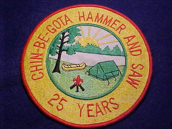 CHIN-BE-GOTA JACKET PATCH, HAMMER AND SAW, 25 YEARS, 6