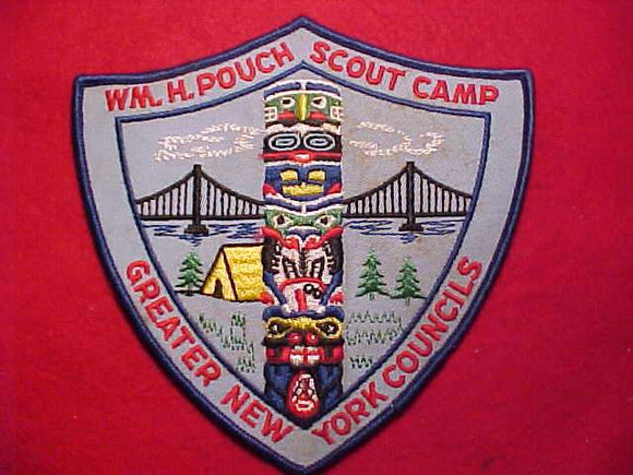 WM. H. POUCH SCOUT CAMP JACKET PATCH, GREATER NEW YORK COUNCILS, 6X6