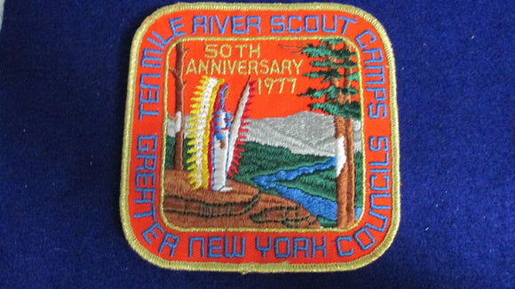 Ten Mile River Scout Camps 1977, Square Jacket Patch.