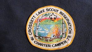 Crossett Lake Scout Reservation, 1973 charter camper, 5.75x5.25"