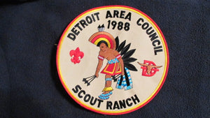 D-Bar-A Scout Ranch, Detroit Area Council, 1988, 7.75" round