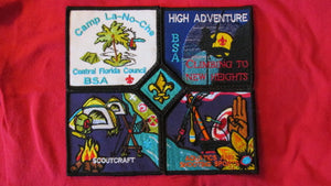 La-No-Che, Central Florida Council, 5 piece jacket patch, sewn together, never washed, 8x8"